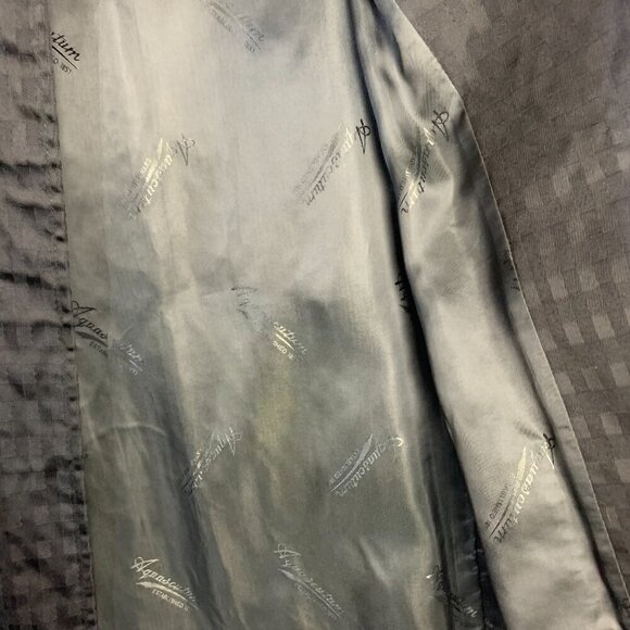 Aquascutum Vintage 80s Short Trench Coat Black Check Mid Mac Jacket - Picture 9 of 16